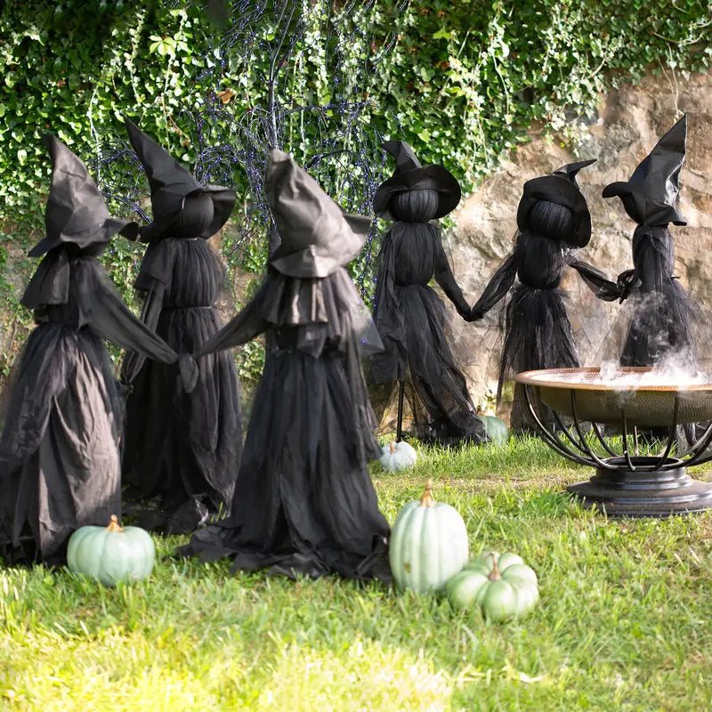 WickedWitches™ - 3 Glowing Pumpkin Witches