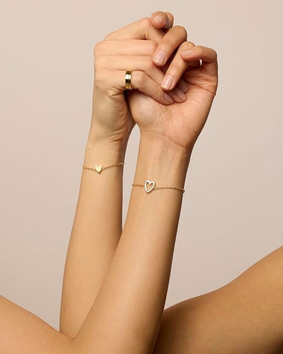 Velixir™ - 14K Gold Plated Matching Heart Bracelet
