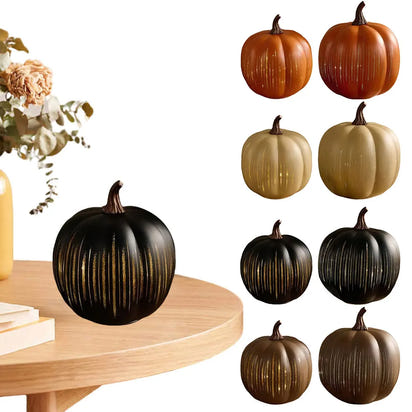 Illuminated Starry Night Glass Pumpkins