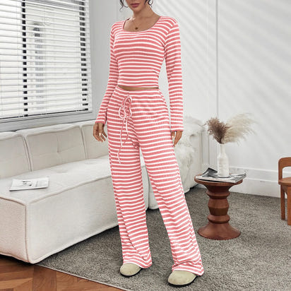 Velixir™ - 2 Piece Stripe Crop Top Set