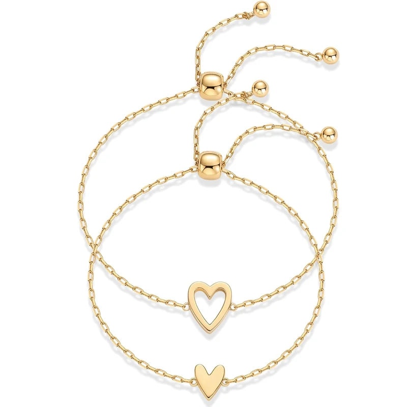 Velixir™ - 14K Gold Plated Matching Heart Bracelet