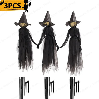 WickedWitches™ - 3 Glowing Pumpkin Witches
