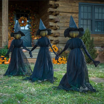 WickedWitches™ - 3 Glowing Pumpkin Witches